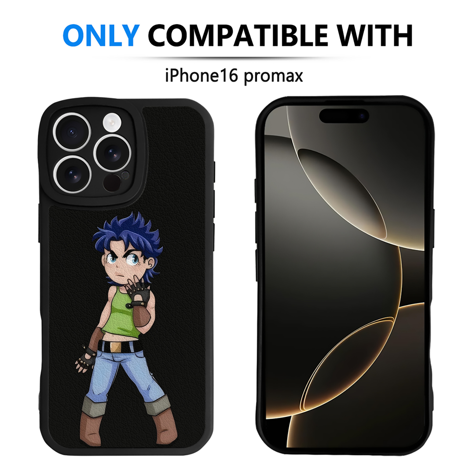 （画像用） ジョジョの奇妙な冒険 広瀨康一 JoJo's Bizarre Adventure Hirose Koichi 【iPhone 16シリーズ対応】シリコンスマホケース（レザー調） 材質：シリコン